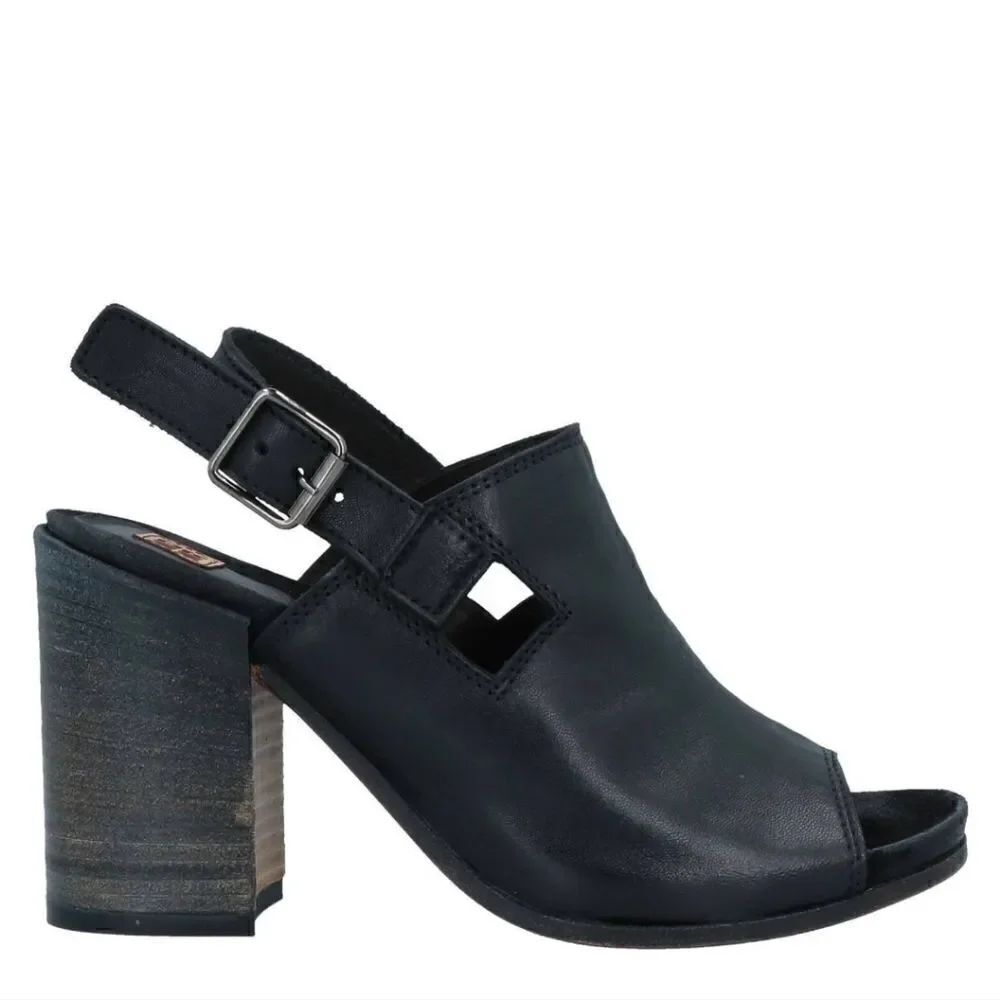 MOMA Heels Distressed Sandals Shoes Black 9 M New